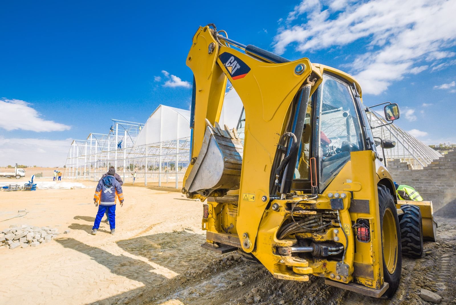 Heavy machinery working on a South African construction site