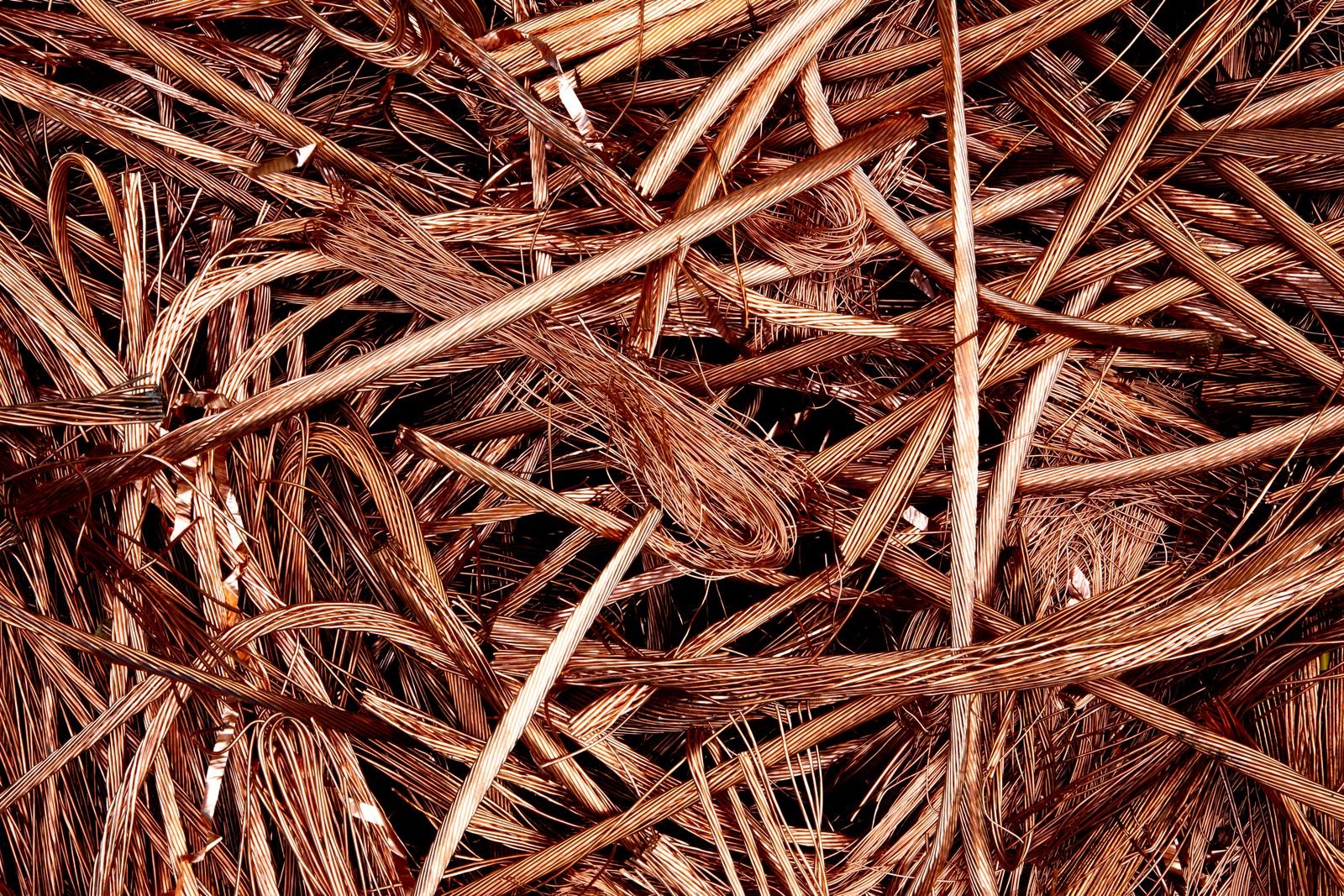 Recovered copper wire prepared for recycling